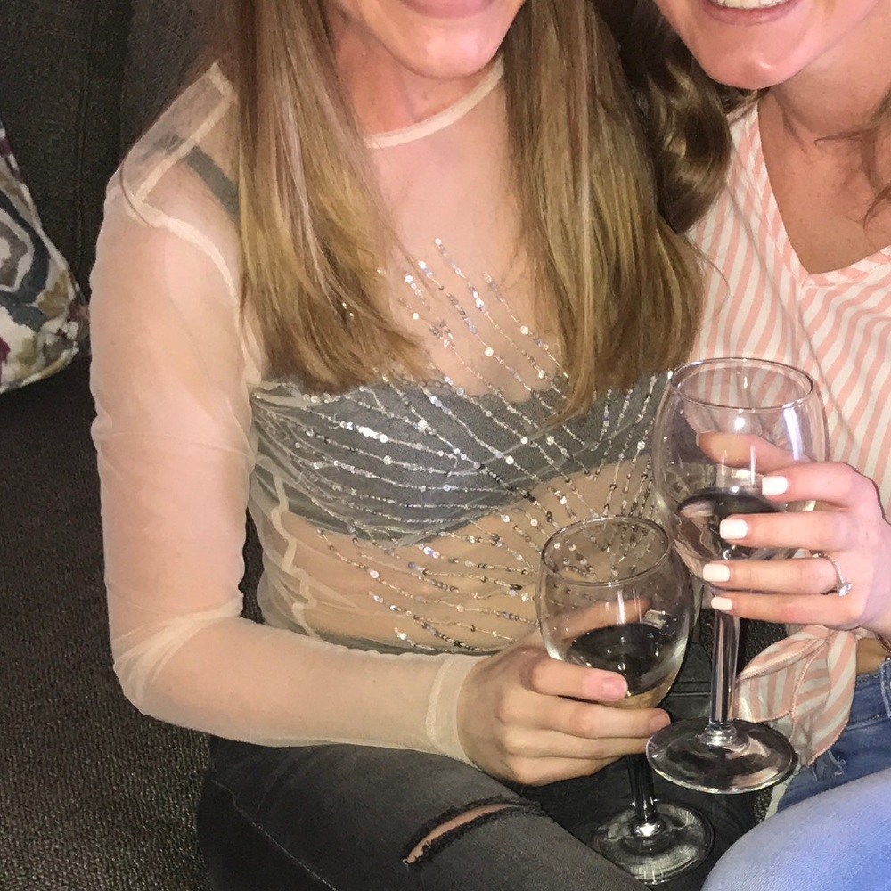 Sheer long sleeve top